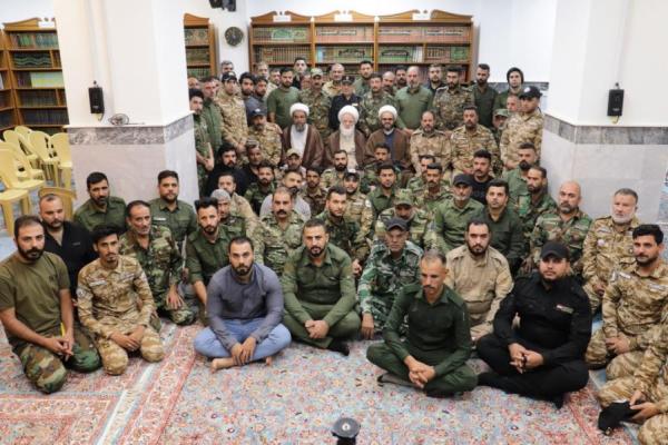 در دیدار فرماندهان نظامی حشد الشعبی؛ آیت الله یعقوبی: بزرگی نعمت خدا و مسوولیت پیوستن به حشد الشعبی را ارج نهید/ از خلوص نیت و روحیه معنوی خود محافظت کنید