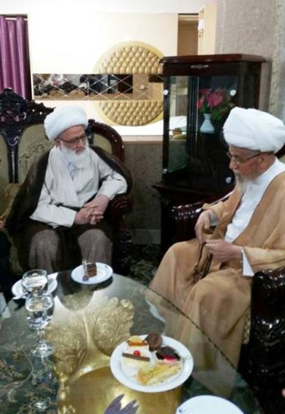 آیت الله نابلسی در دیدار با یکی از مراجع نجف اشرف؛