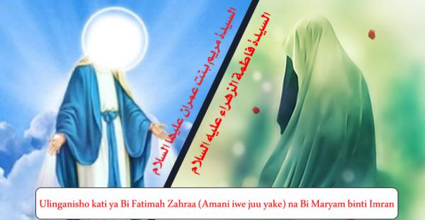 Ulinganisho kati ya Bi Fatimah Zahraa (Amani iwe juu yake) na Bi Maryam binti Imran